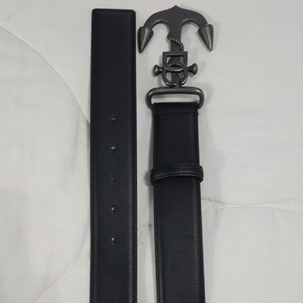 Dolce & Gabbana Black Anchor Buckle Belt - Picture 6 of 14